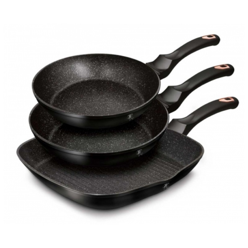 3 Keptuvių Rinkinys Berlinger Haus BH-6156 Black Rose