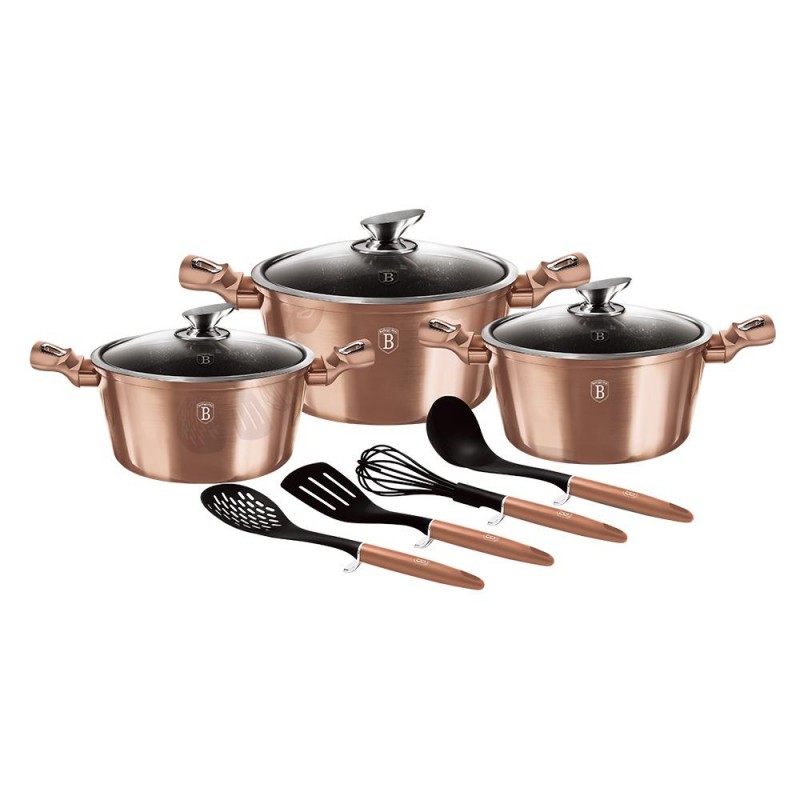 10 dalių puodų rinkinys Berlinger Haus BH-6151 Rose Gold