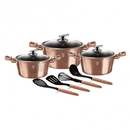 10 dalių puodų rinkinys Berlinger Haus BH-6151 Rose Gold