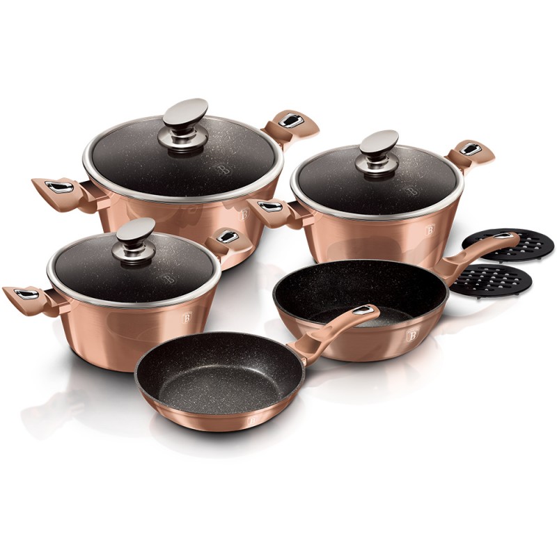 10 dalių puodų rinkinys Berlinger Haus BH-1220N Rose Gold