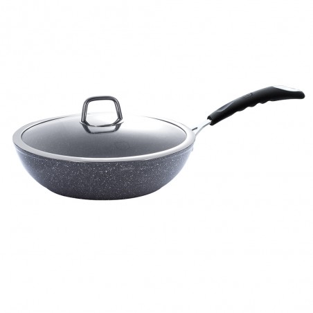 Wok keptuvė su dangčiu, 28 cm, “Stone Touch Line” Berlinger Haus BH-1160
