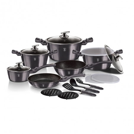 18 dalių puodų rinkinys Berlinger Haus BH-6887 “Metallic Line” Carbon Pro