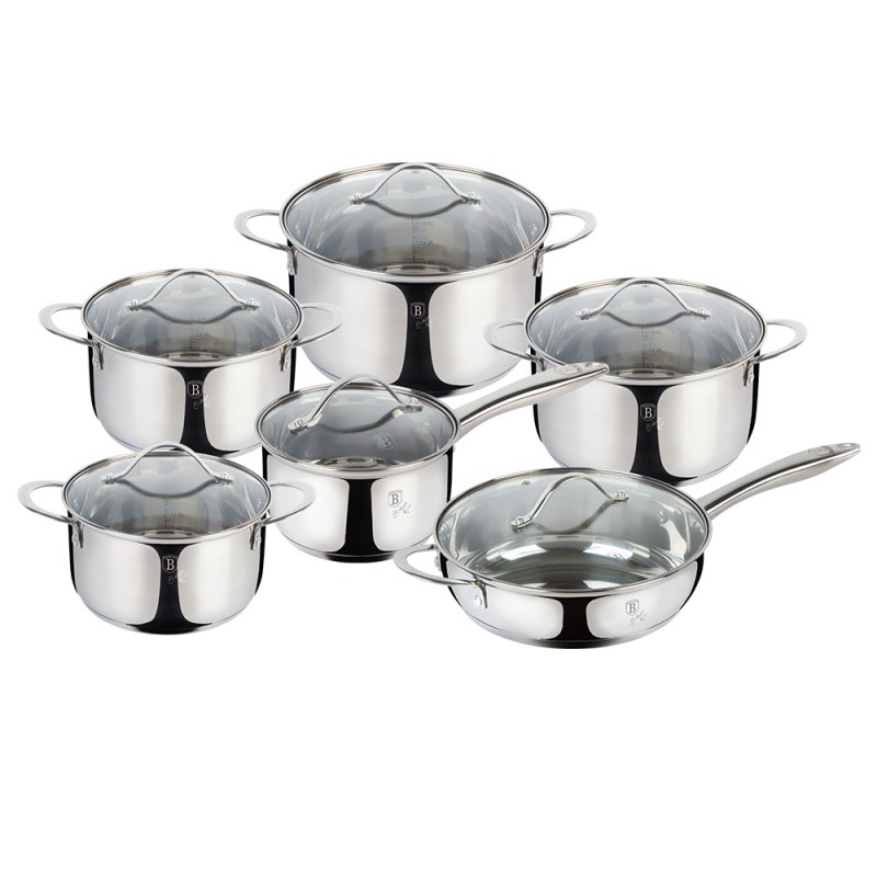 12 dalių puodų rinkinys Berlinger Haus BH-6661, Silver Jewellery