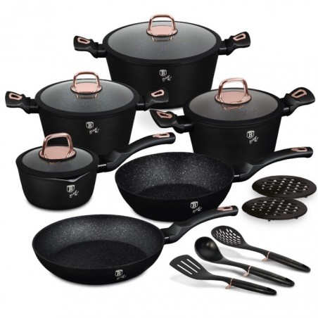 15 dalių puodų rinkinys Berlinger Haus BH-8234 Black Rose